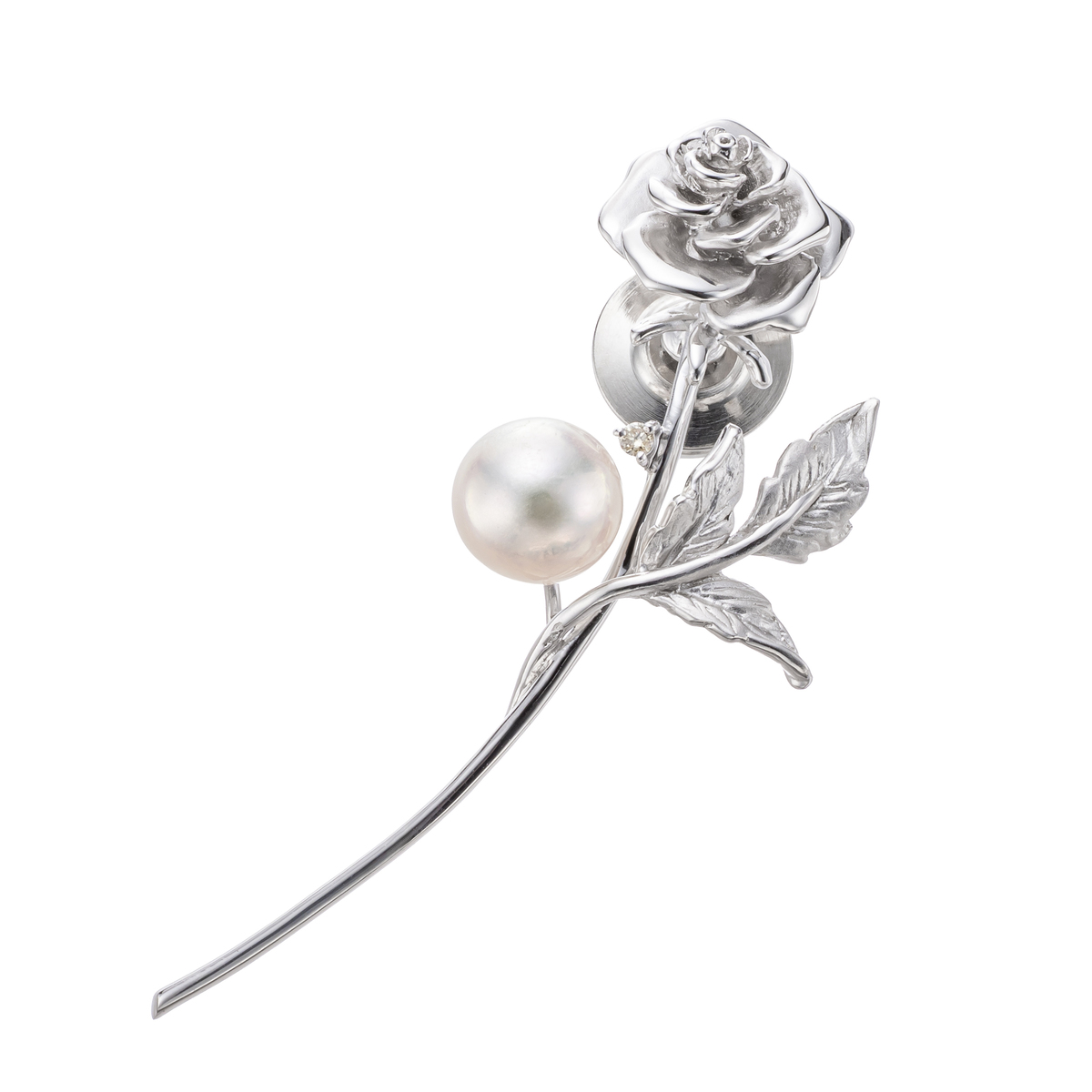 SV アコヤ真珠 薔薇1輪ブローチ 8.0mm 天女 ペルモア（Permore） - QVC.jp