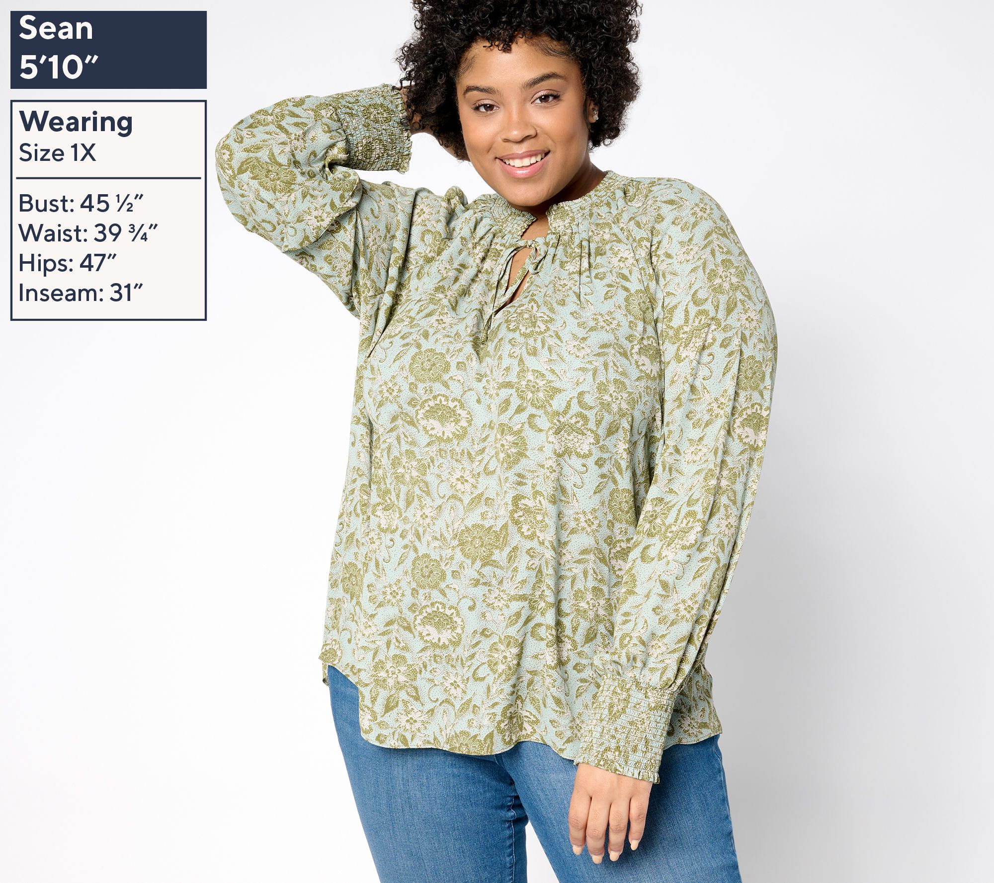 NYDJ Gemma Pleated Front Blouse - QVC.com