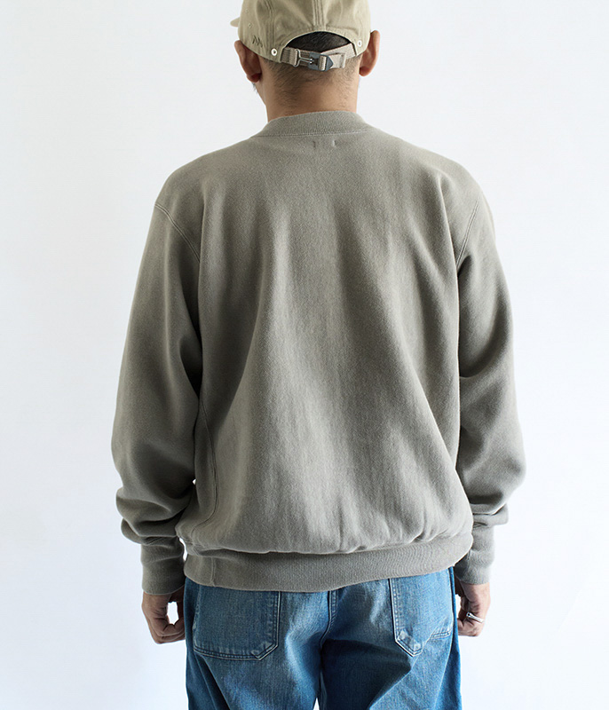 A.PRESSE Vintage Half Zip Rib Collar Sweatshirt [GRAY] - Fresh
