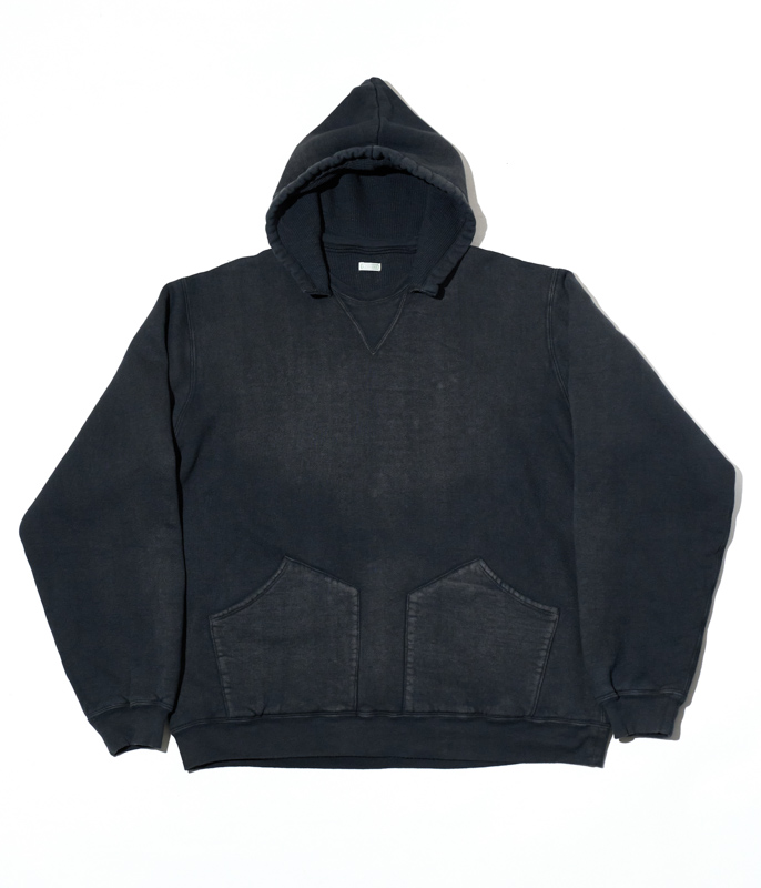 A.PRESSE Vintage Attached Hood Sweat Parka [BLACK] - Fresh Service