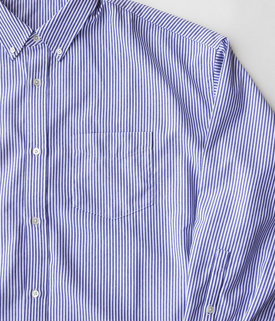 Fresh Service DRY OXFORD CORPORATE L/S B.D. SHIRT [BLUE STRIPE