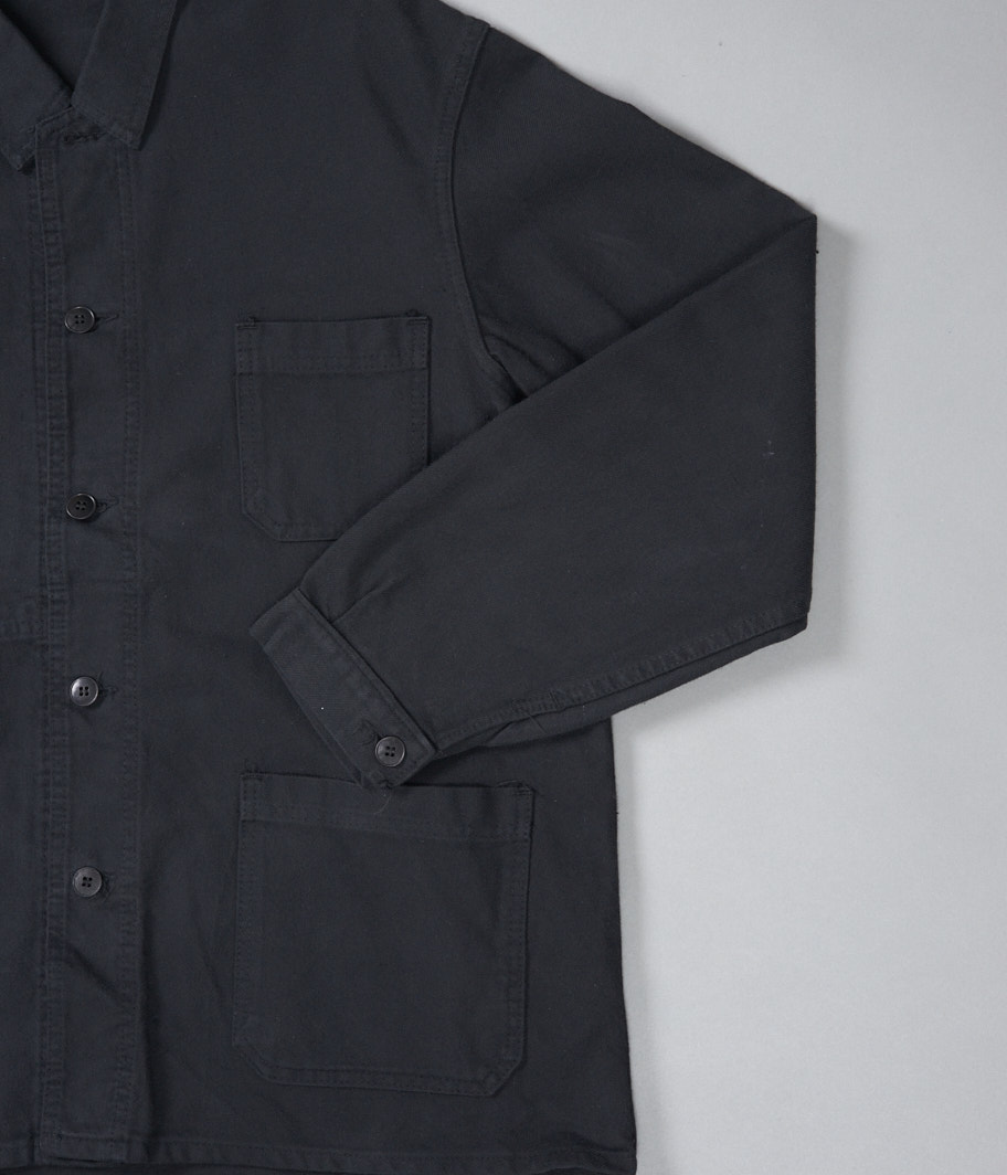 コットンツイルフレンチワークジャケット [Overdye/BLACK] - Fresh