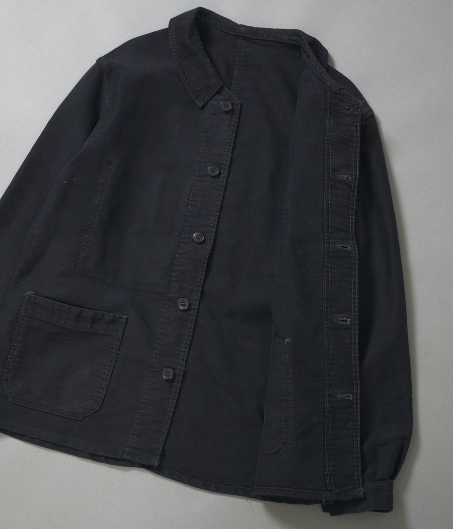 60's ブラックモールスキンフレンチワークジャケット - Fresh Service