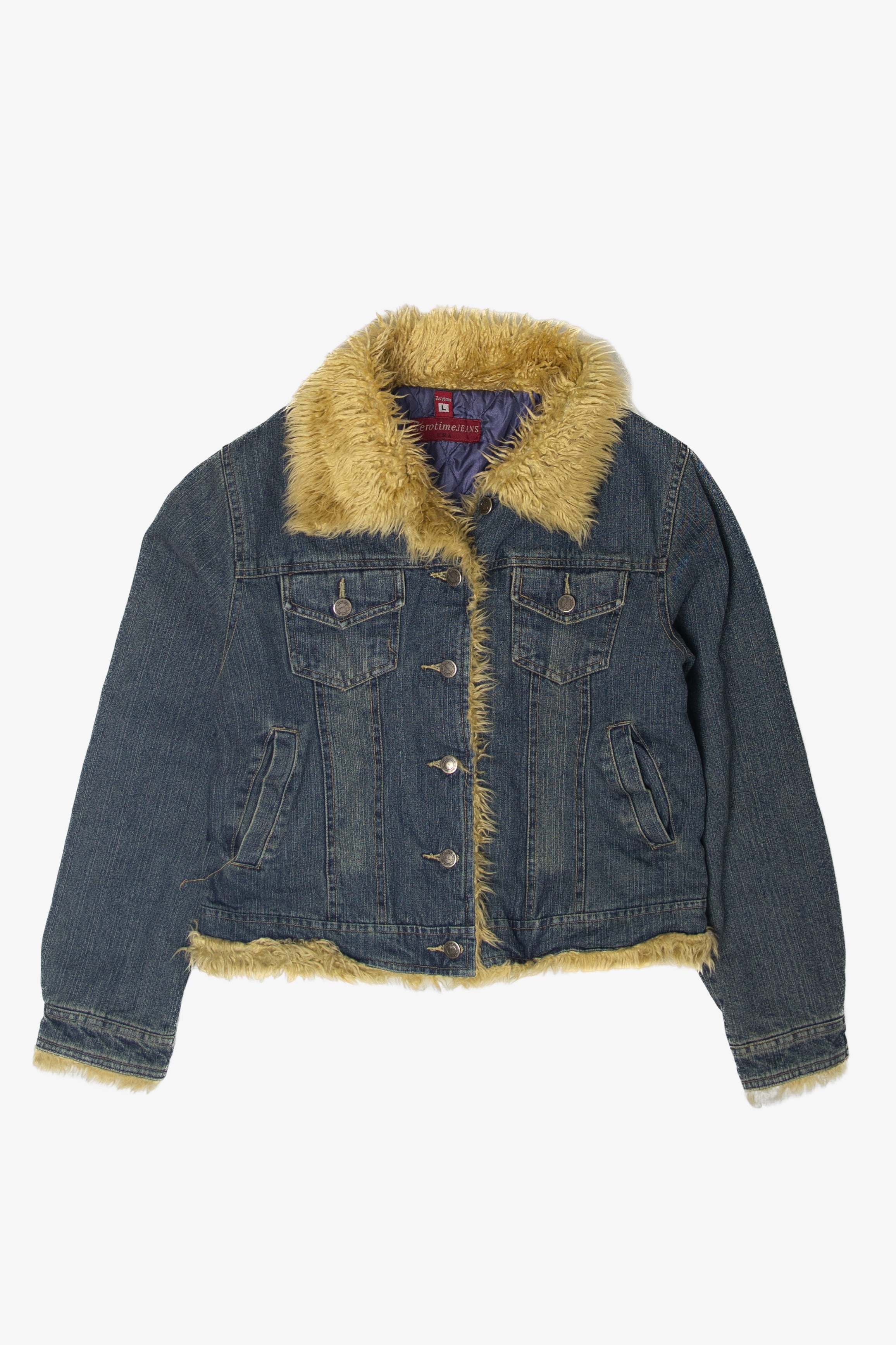 Vintage Y2k Faux Fur Trimmed Denim Jacket (2000s) – Ragstock
