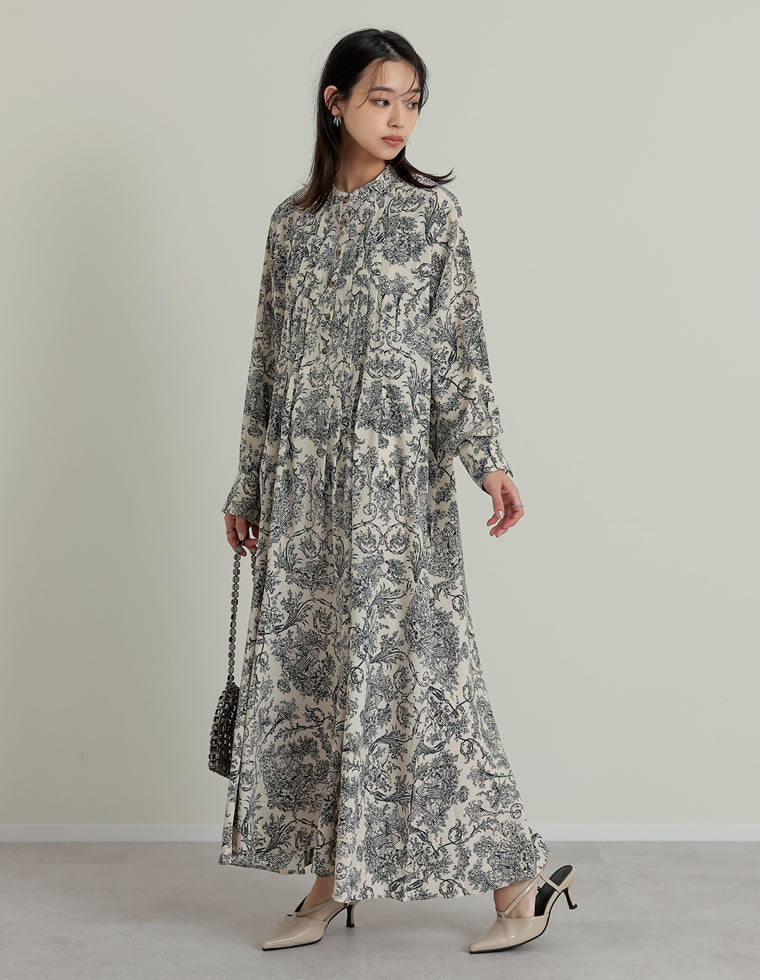 ヴィンテージプリントフレアワンピース - ワンピース通販 | 人気