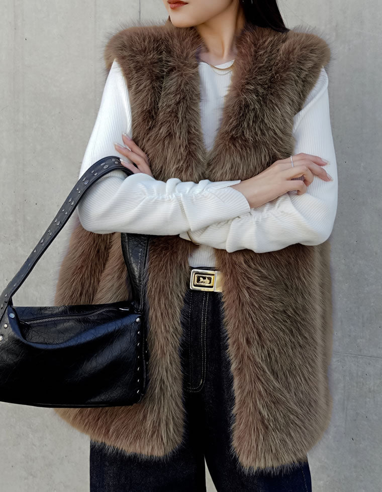 ミドルフェイクファーベスト - ジャケット/アウター通販 | 人気