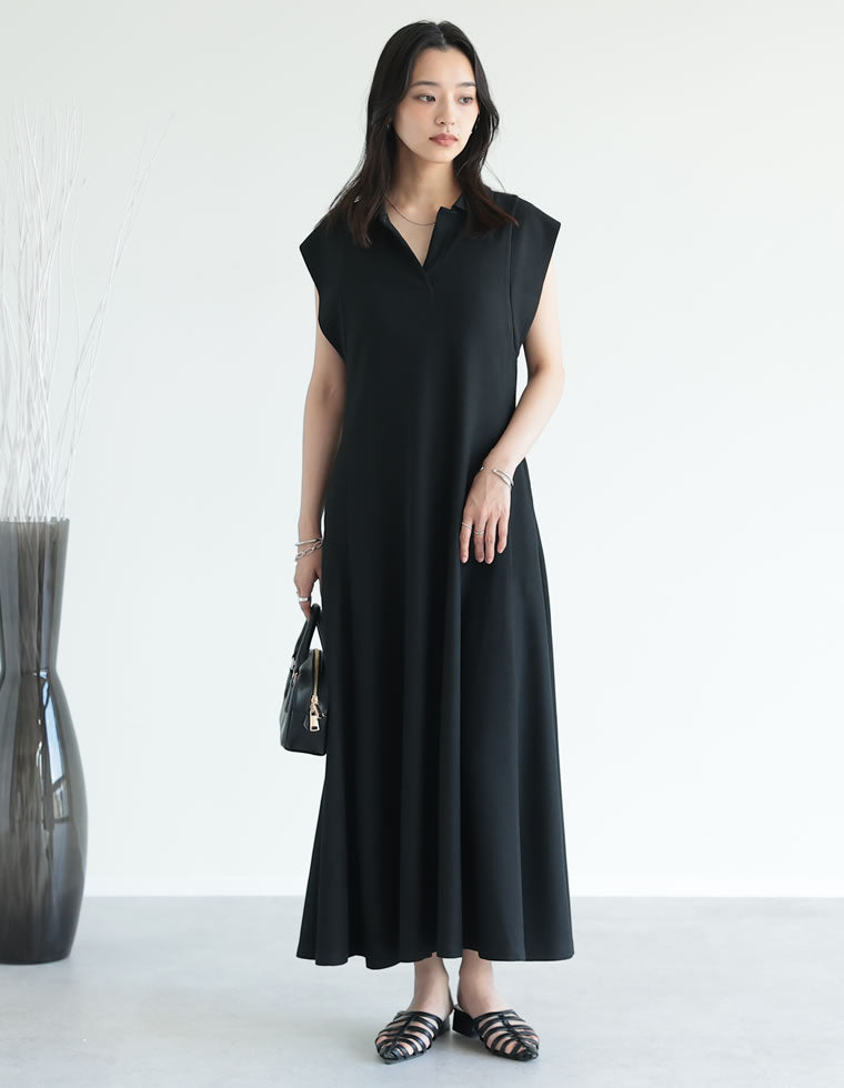 キーネックフレンチスリーブポロワンピース - ワンピース通販 | 人気