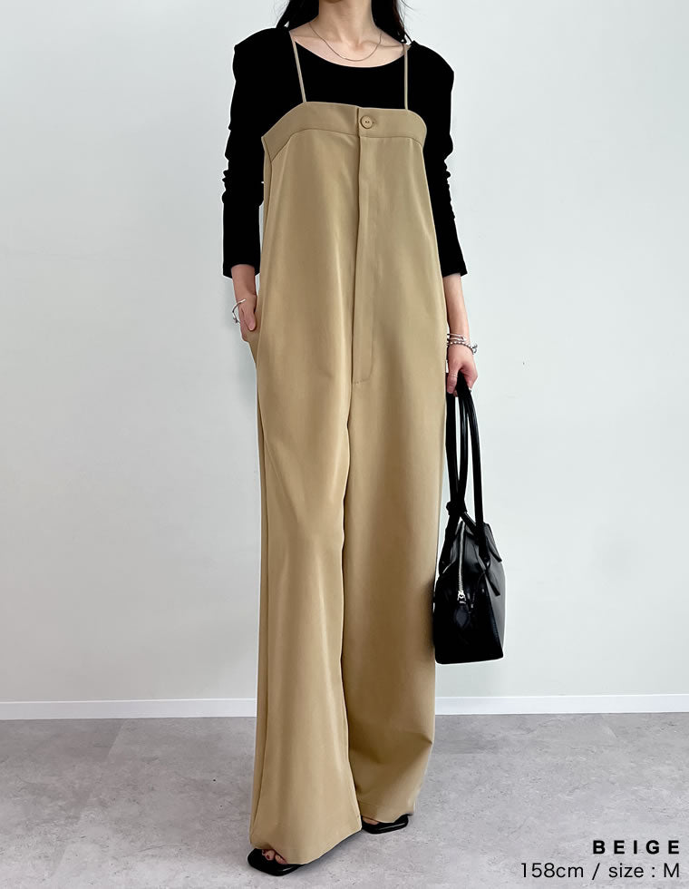 ワンボタンベアキャミサロペット - オールインワン通販 | 人気