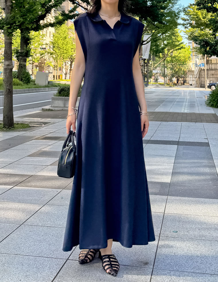 キーネックフレンチスリーブポロワンピース - ワンピース通販 | 人気