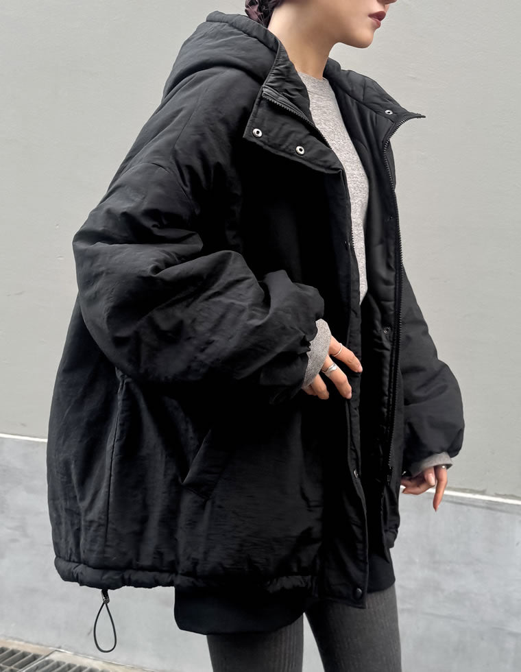 ナイロン中綿入りオーバーサイズモンスターパーカージャケット