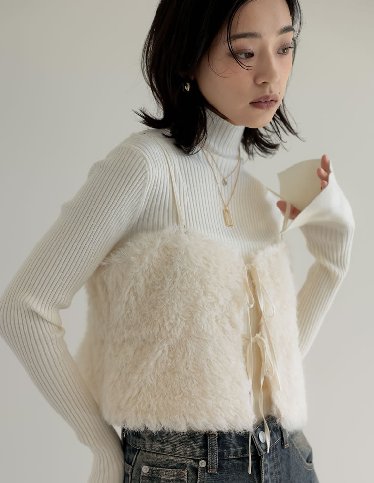 フェザーボアバルーンビスチェ - トップス通販 | 人気レディース