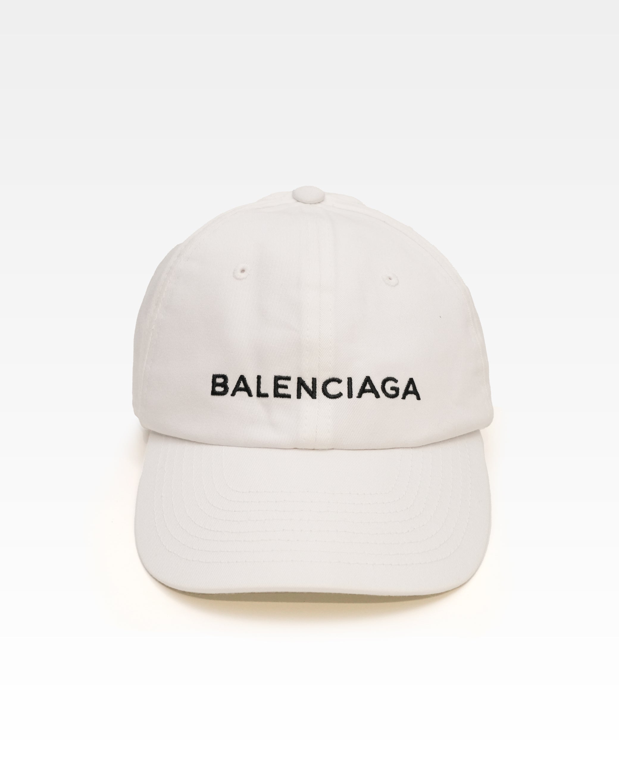 BALENCIAGA LOGO CAP COTTON WHITE – SIZE L/58 – RELUXE