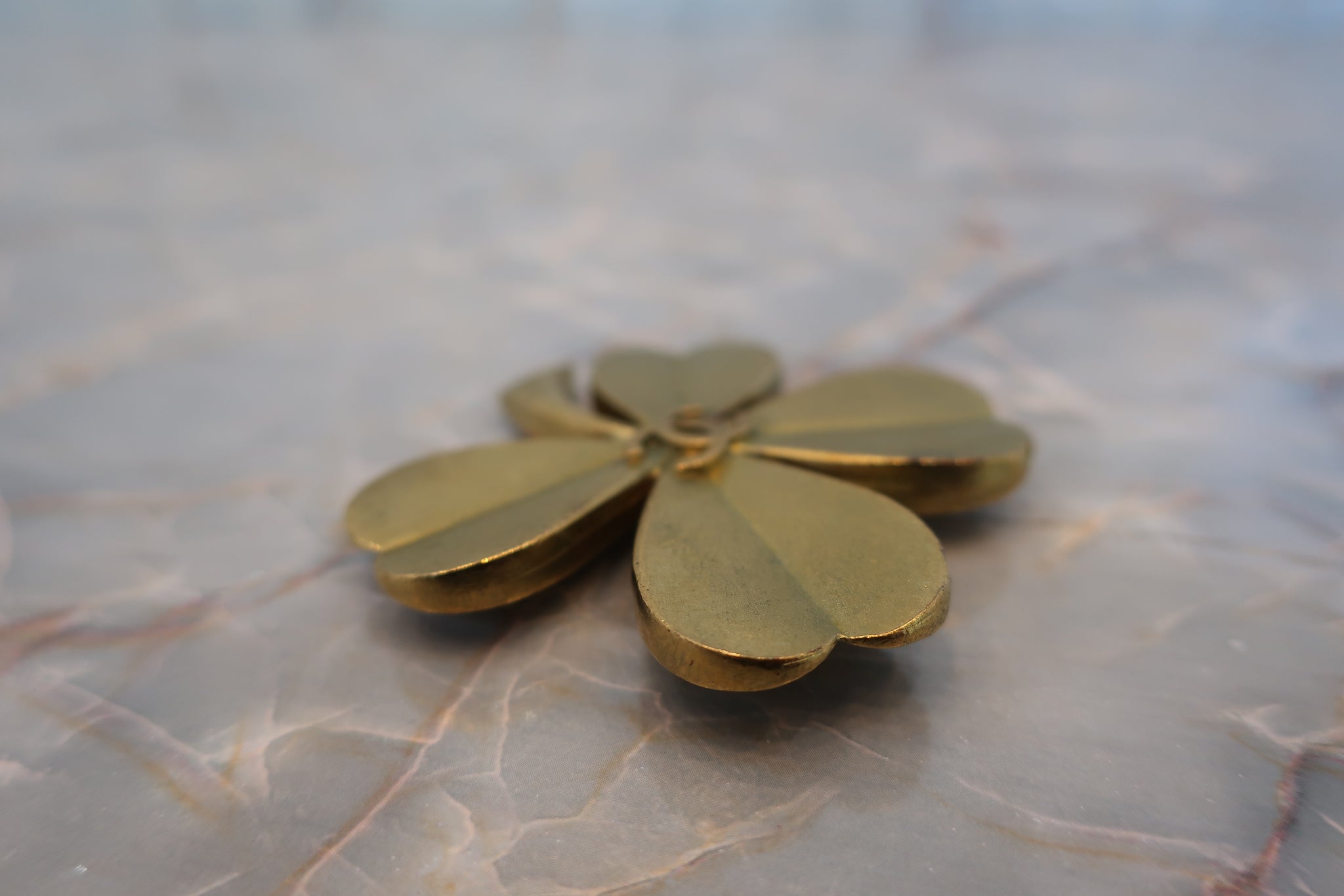 CHANEL/シャネル ココマーク クローバー ブローチ 金メッキ ゴールド