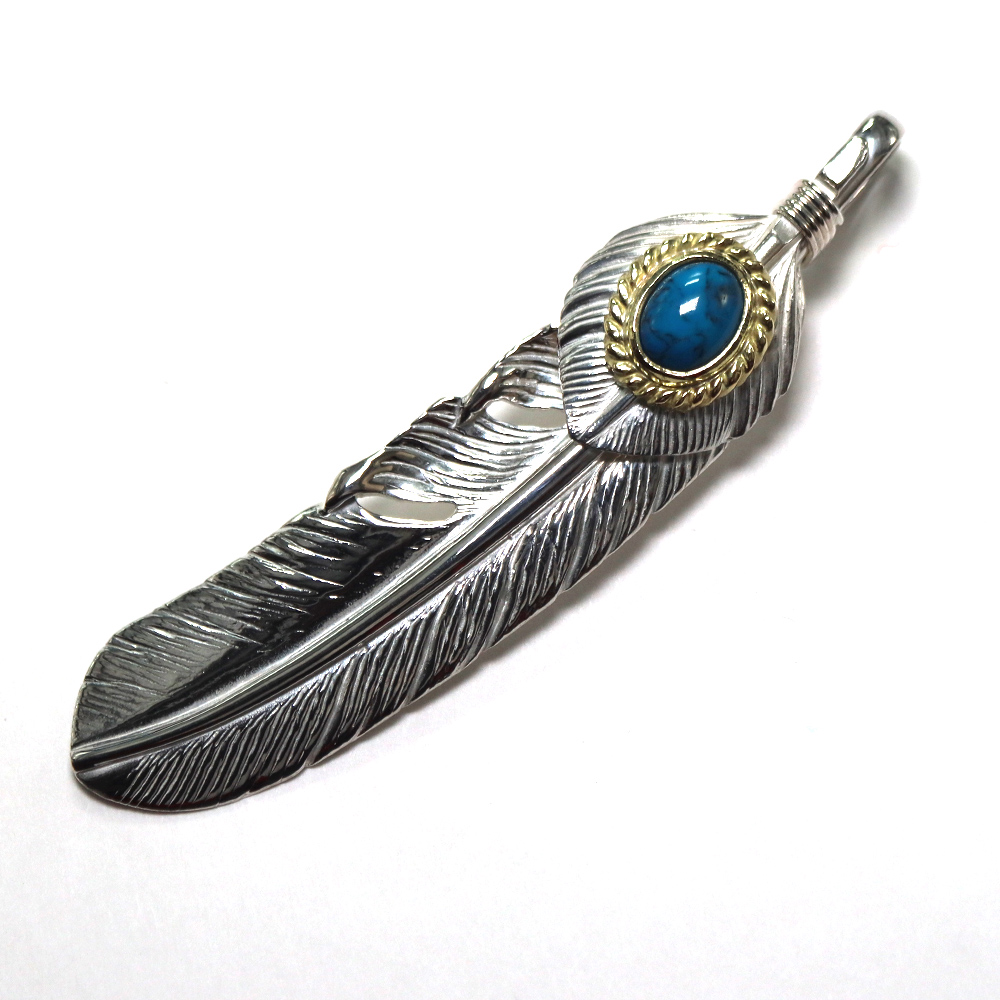 TADY&KING[ORDER ITEM]特大ハートSVフェザー金縄スパイダーターコイズ