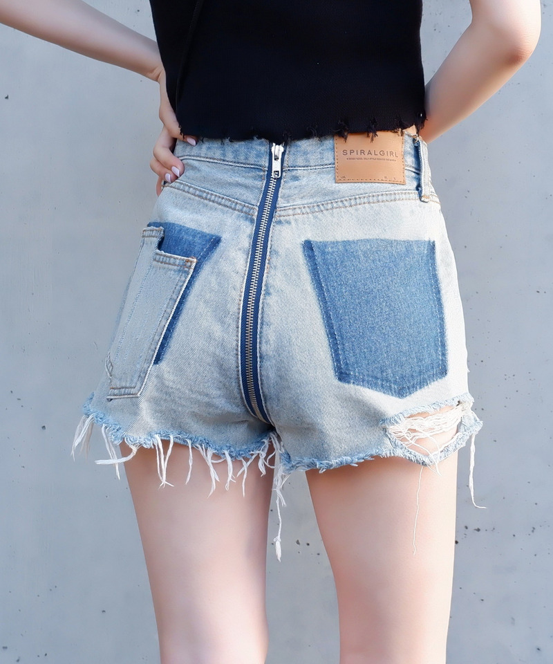 フルジップデニムショートパンツ｜SPIRALGIRL スパイラルガール 商品