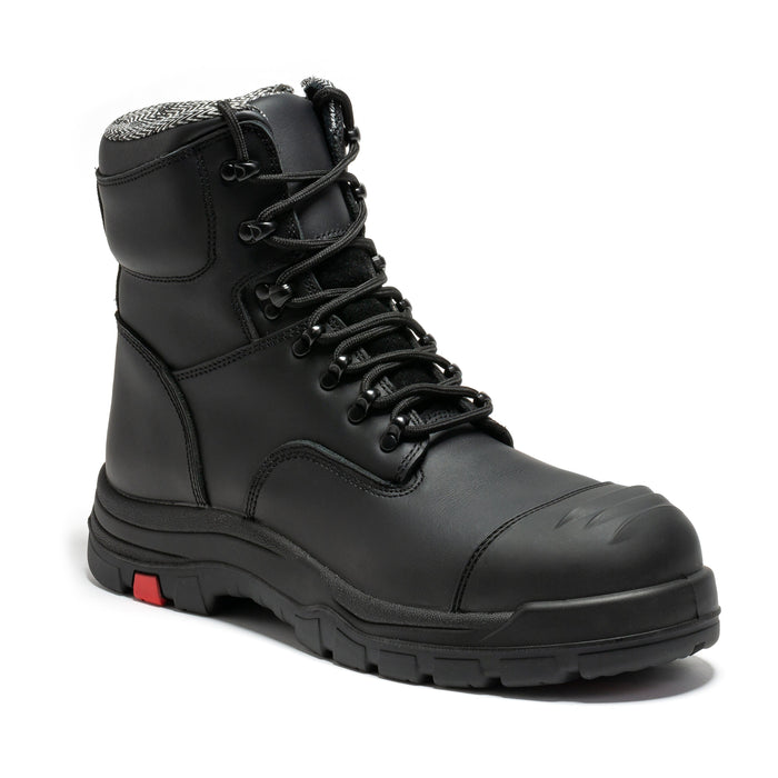 ROCKROOSTER Roslyn Black 7 inch Zip-sided Composite Toe Leather