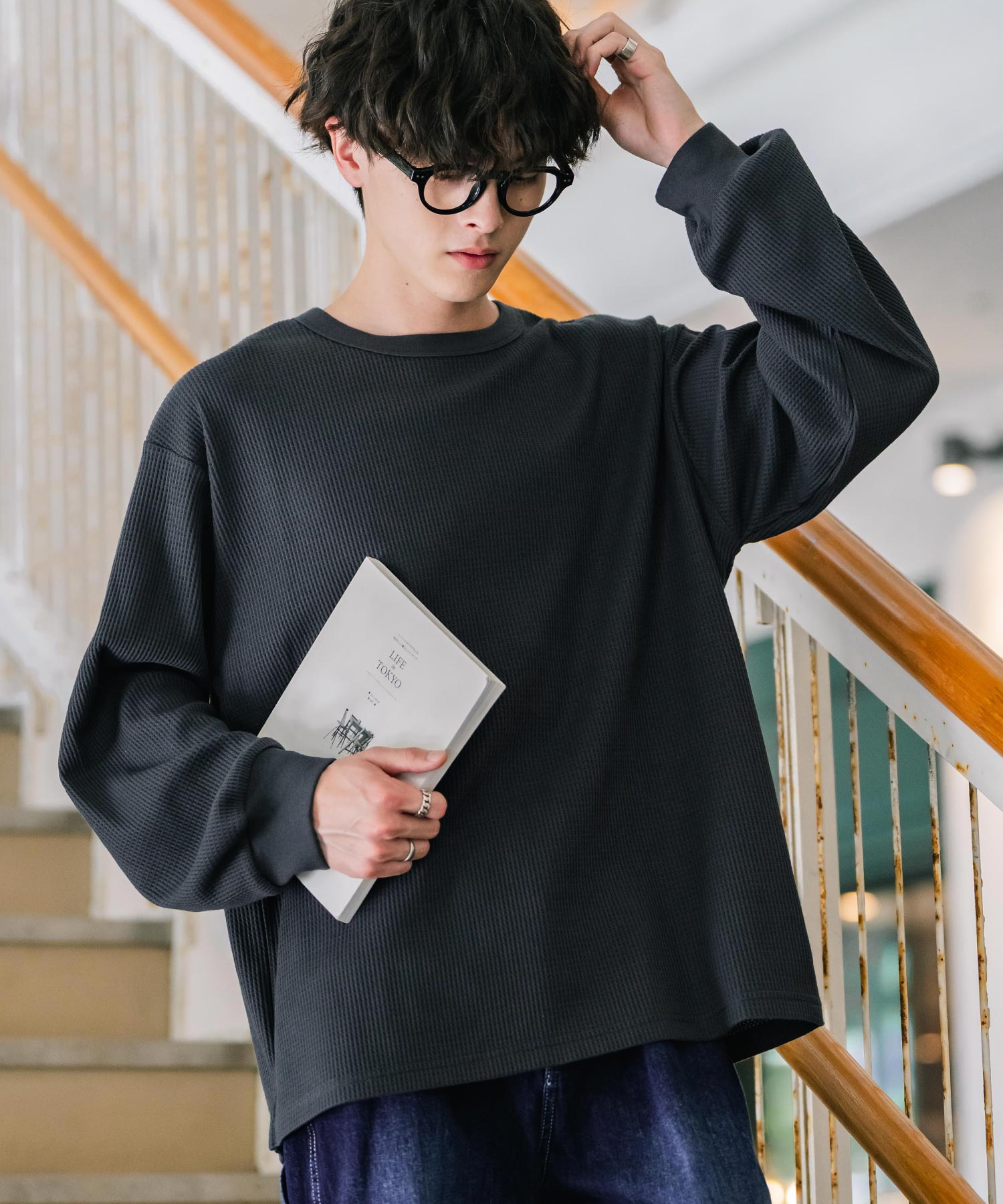 オーバーサイズ T/Cワッフルクルーネック長袖Tシャツ 14621 – Rocky Monroe