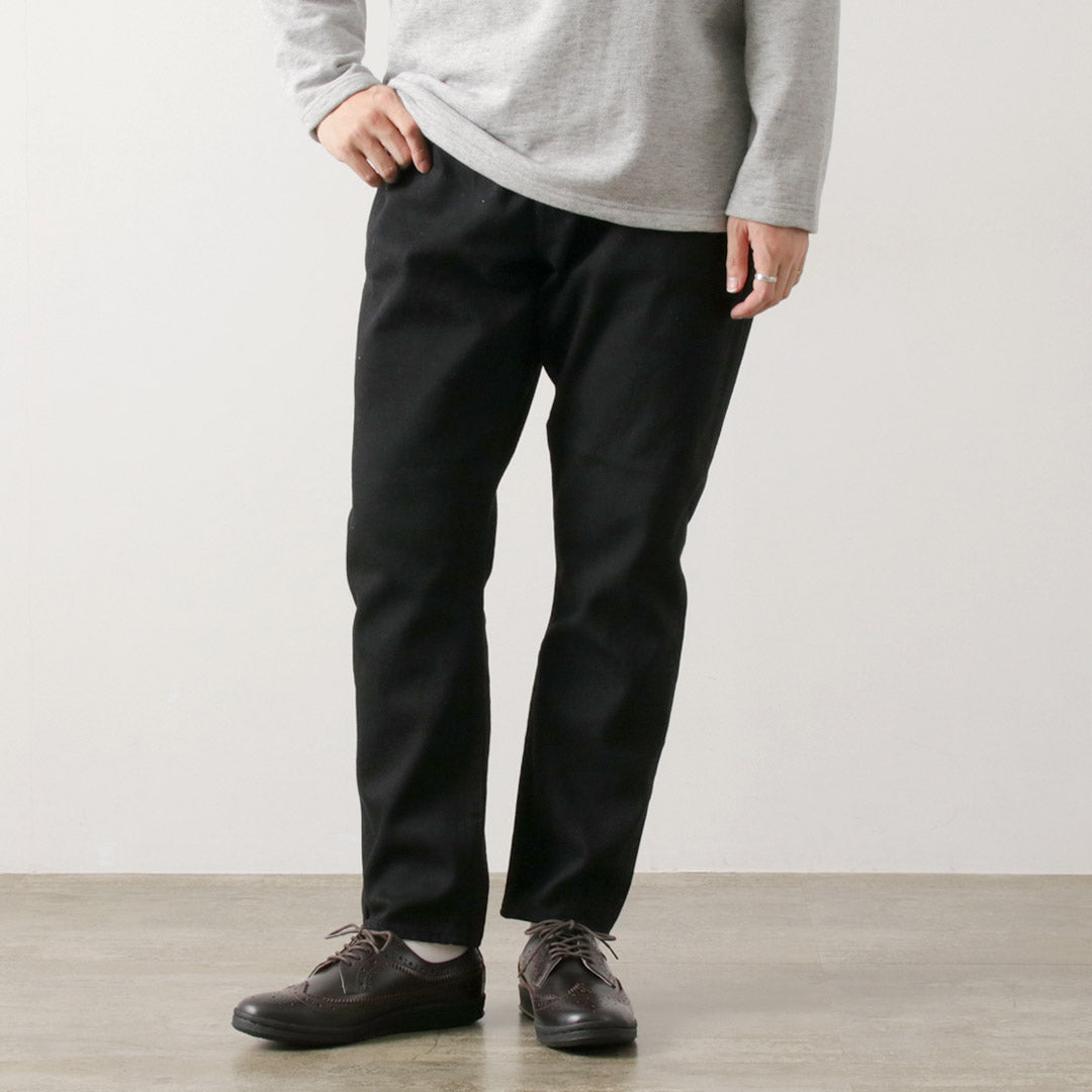 SANCA（サンカ） ブラック デニムテーパード 5Pパンツ / セルヴィッチ