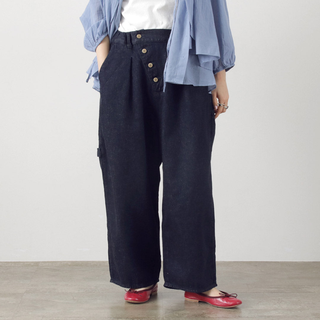 30％OFF】TUMUGU（ツムグ） 9.5oz コットンリネン デニム ワイド