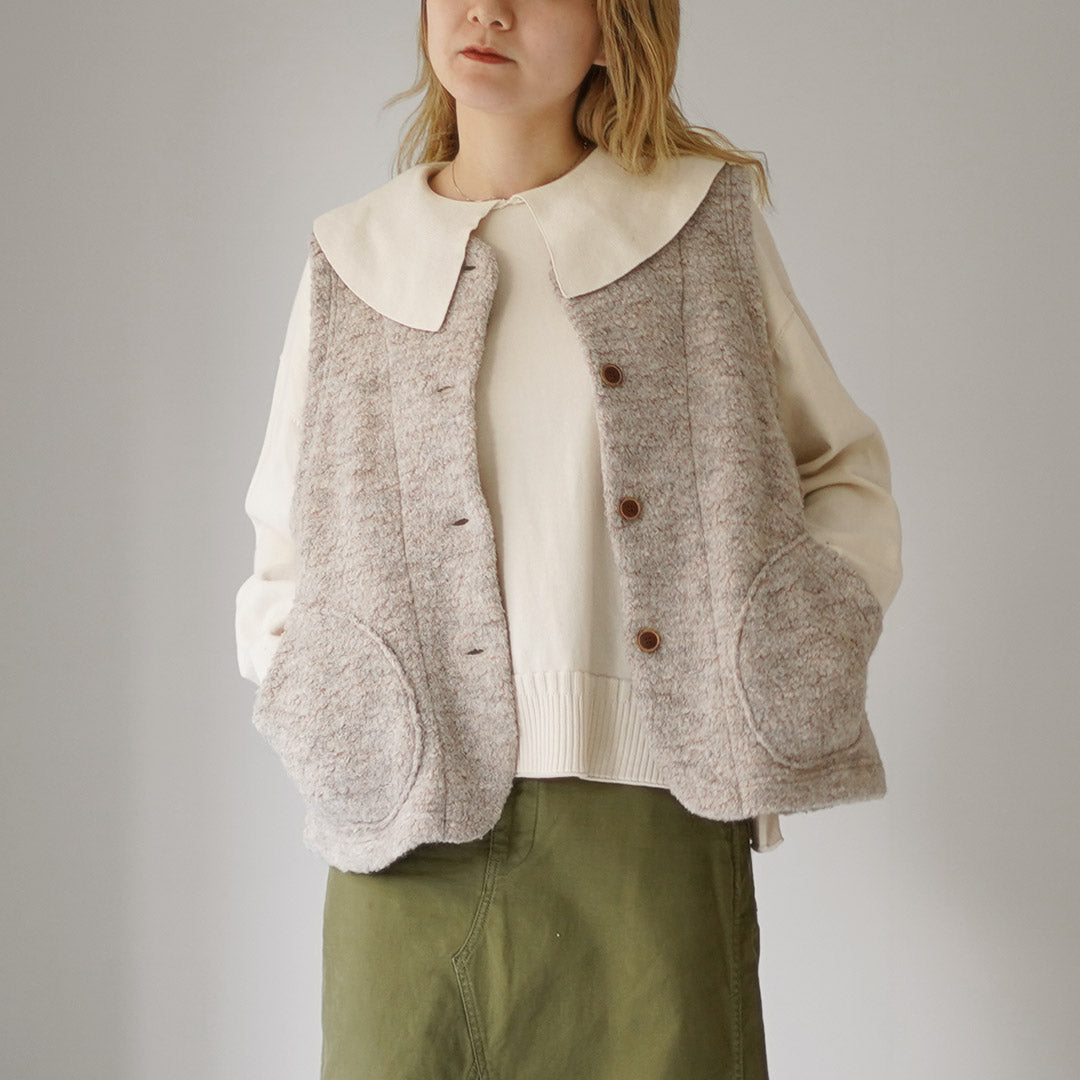 TUMUGU（ツムグ）ウールコットンパイルダブルフェイス ベスト