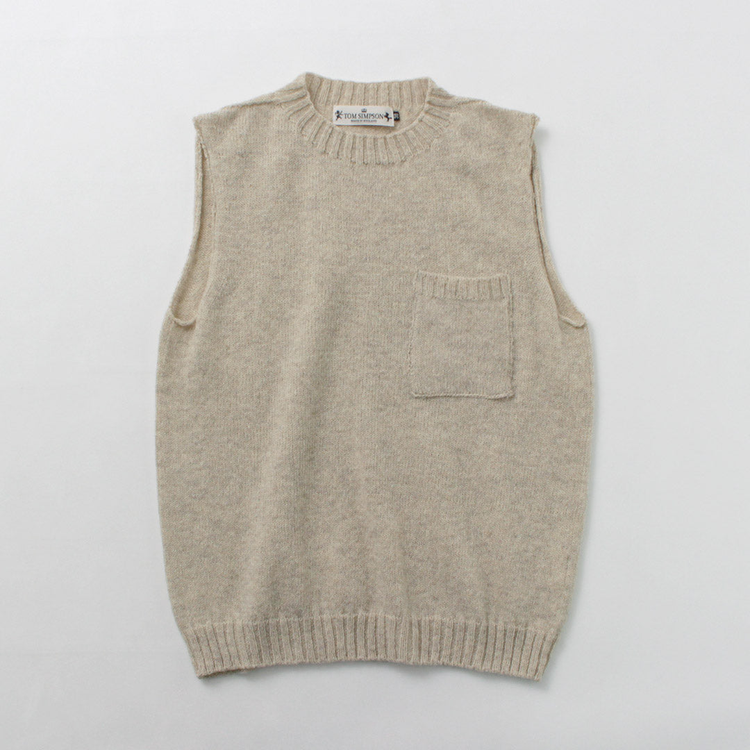 TOM SIMPSON（トムシンプソン） クルーネック ポケット ニットベスト