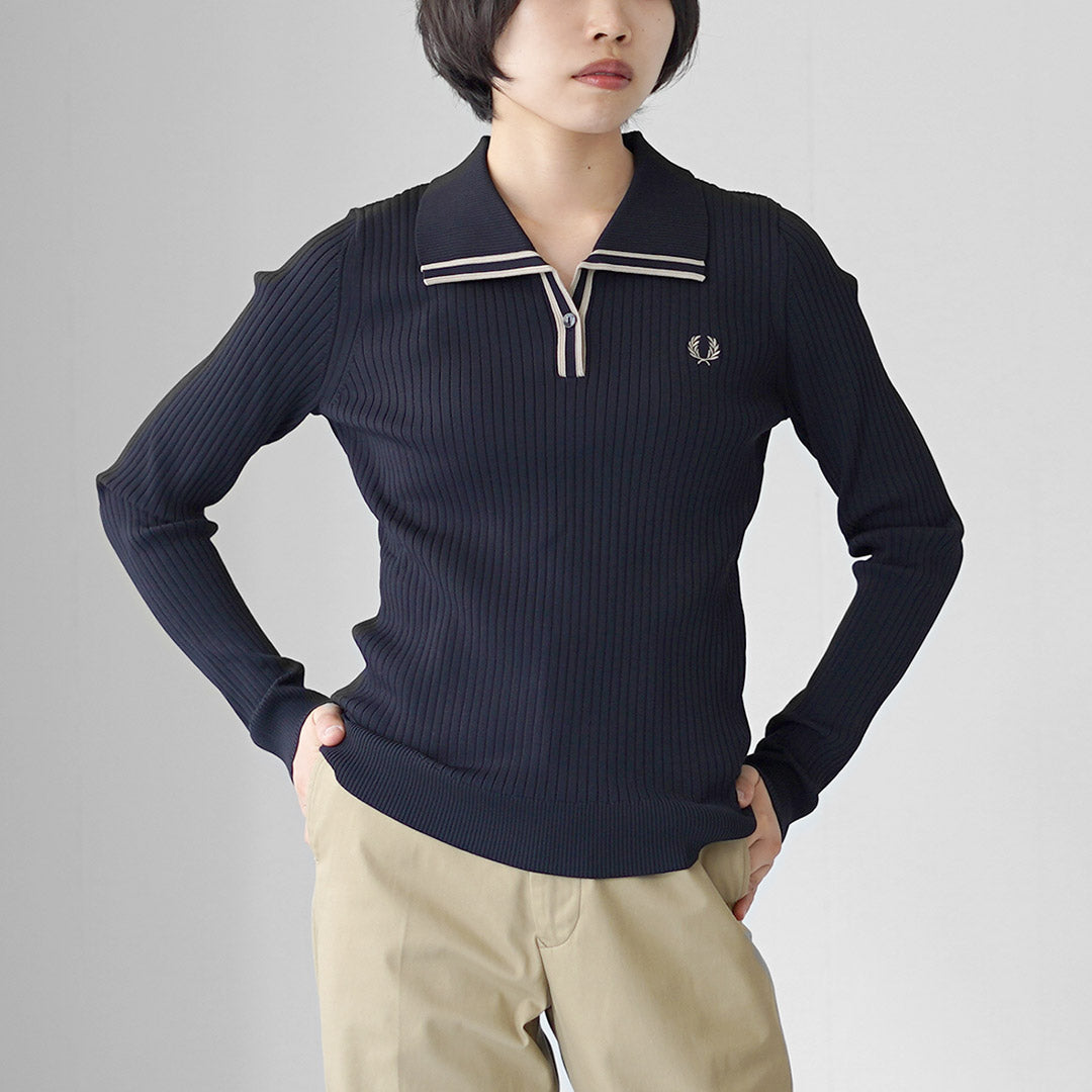 FRED PERRY（フレッドペリー）リブニット ポロシャツ / レディース