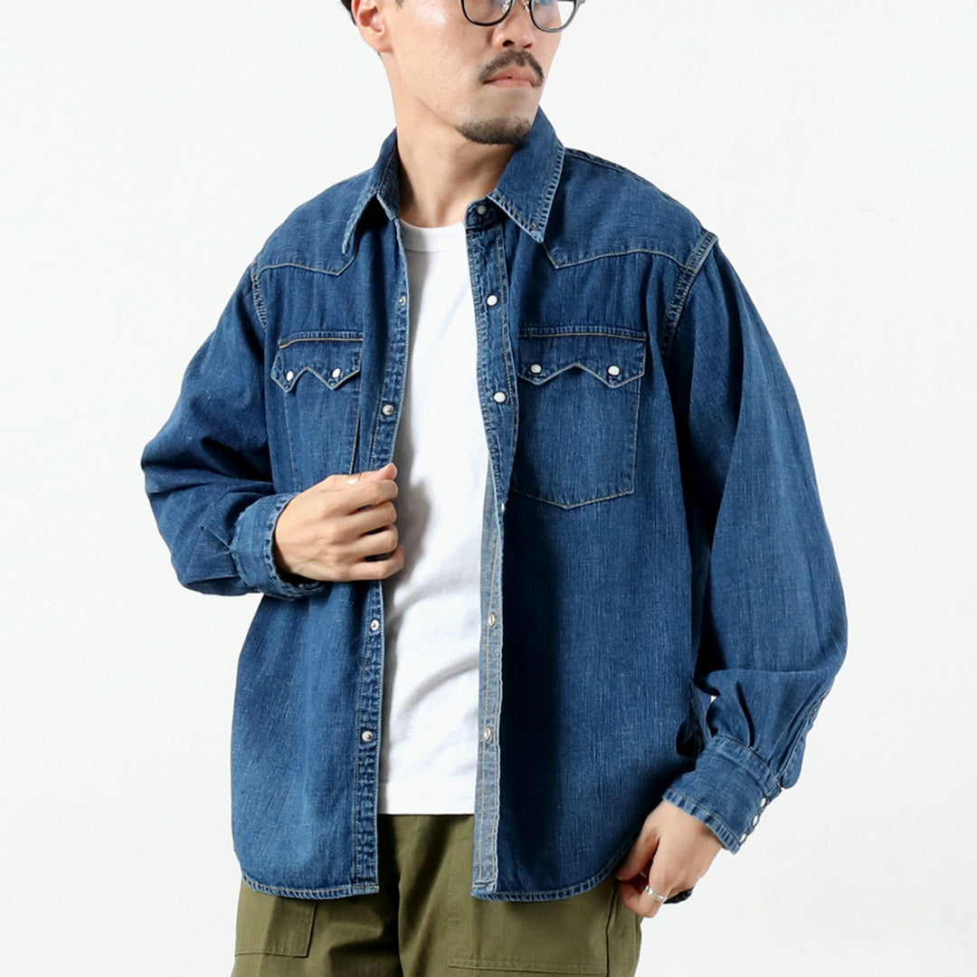REMI RELIEF（レミレリーフ） 8.5oz デニムウエスタンシャツ ノコギリ