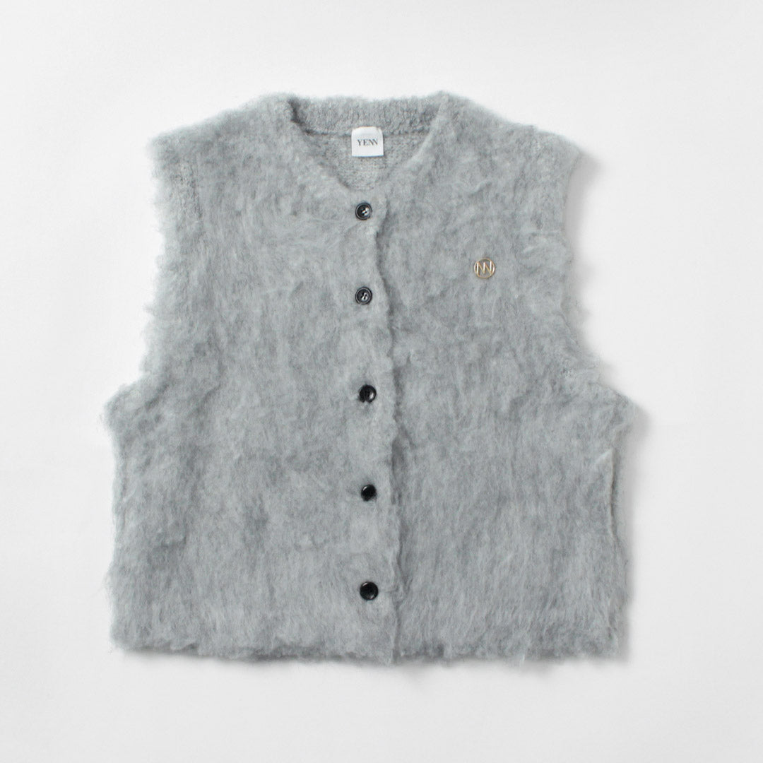 YENN（イェン） フラッフィー ベスト / レディース 起毛 ニット 前開き