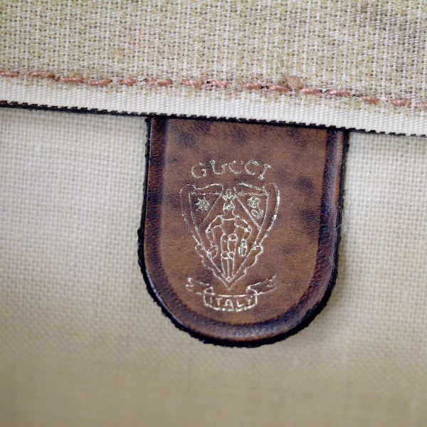OLD Gucci 逆三角形ビット柄クラッチバッグ（茶・大） – Vintage Shop