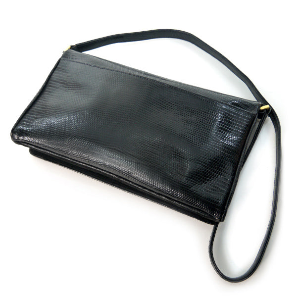 OLD Gucci 稀少Gロゴ高級リザードショルダー（黒） – Vintage Shop Rococo