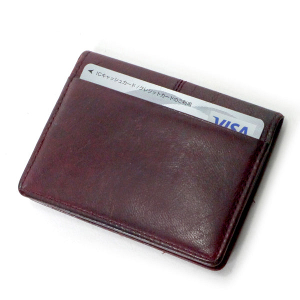 YVES SAINT LAURENT ロゴ コインカードケース（ボルドー） – Vintage