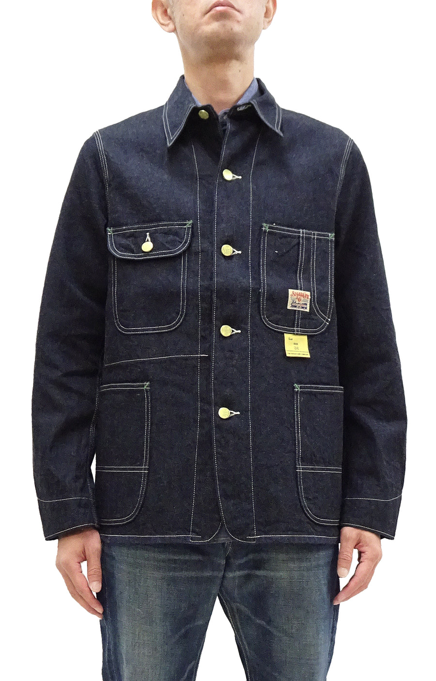 Sugar Cane Jacket SC15655 Men's Casual 11oz. Denim Work Coat Chore
