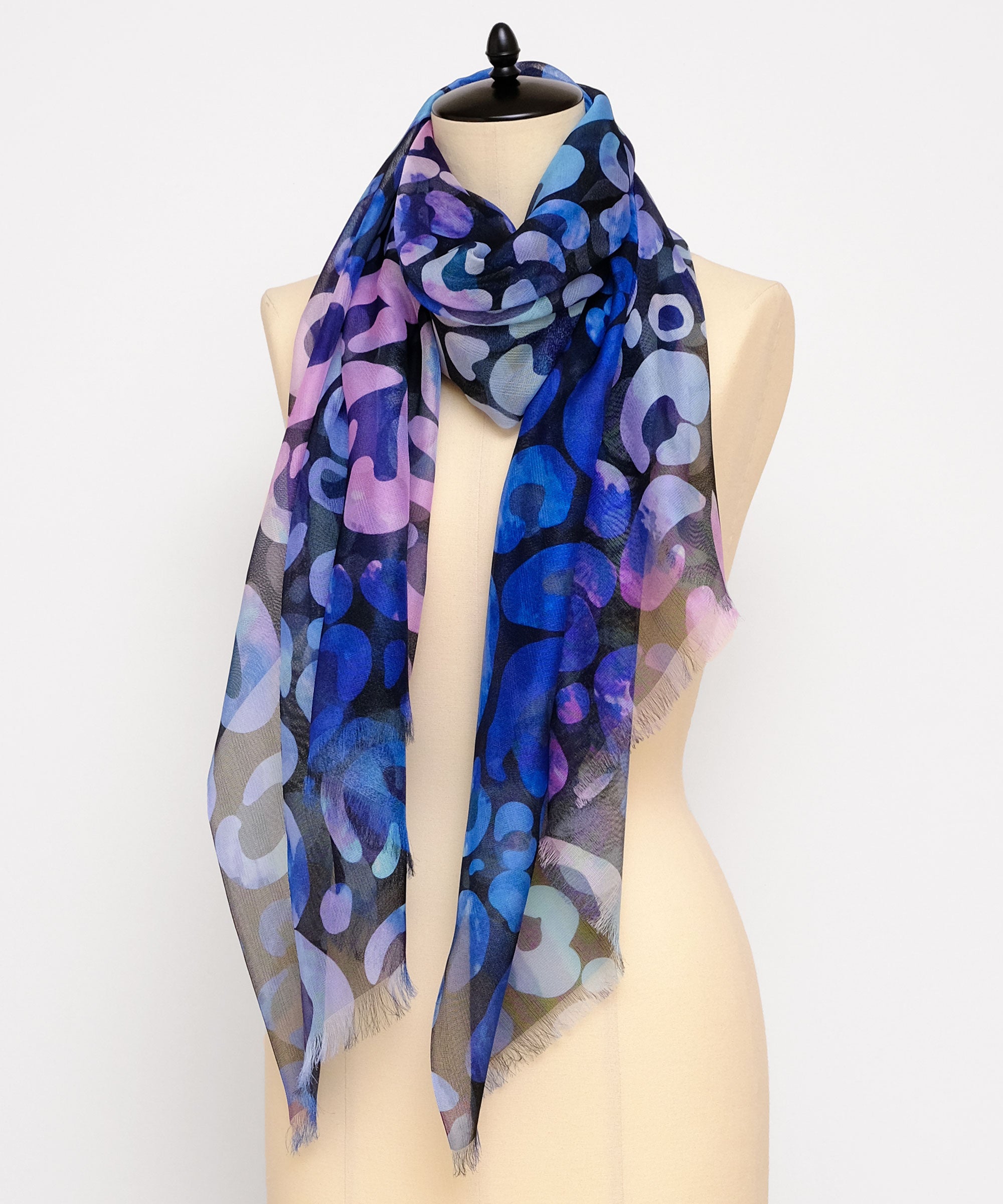 5351POUR LES HOMMES ヒョウ柄 ストール 豹 青アーカイブ 5351POUR LES