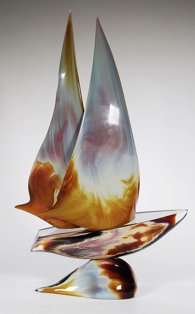 DINO ROSIN, Murano Art Glass Sailboat, Signed sold at auction on