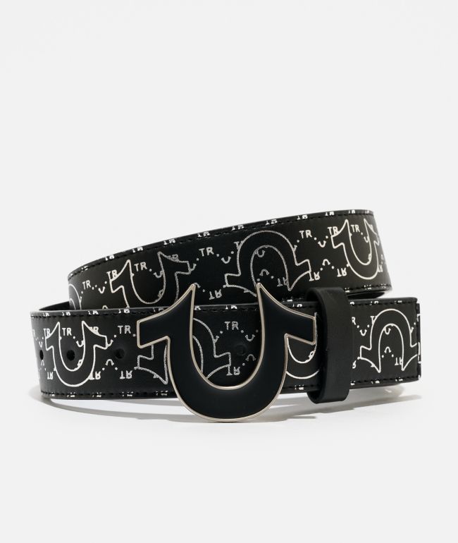 True Religion Saffron Black & Gold Belt | Zumiez