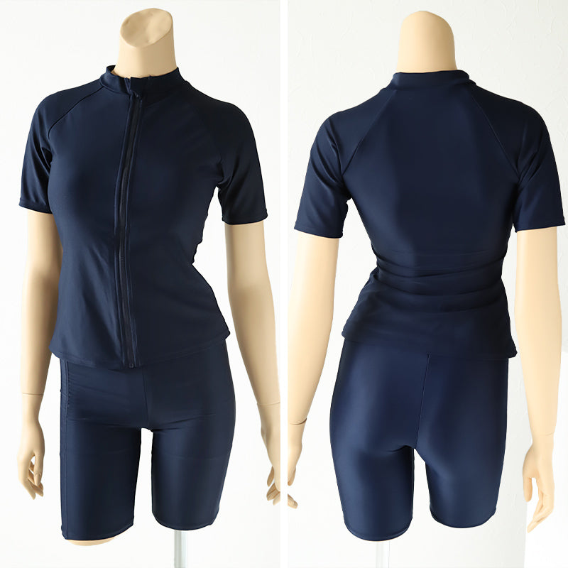 スクール水着 セパレート 中学生 女の子 ラッシュガード 上下セット