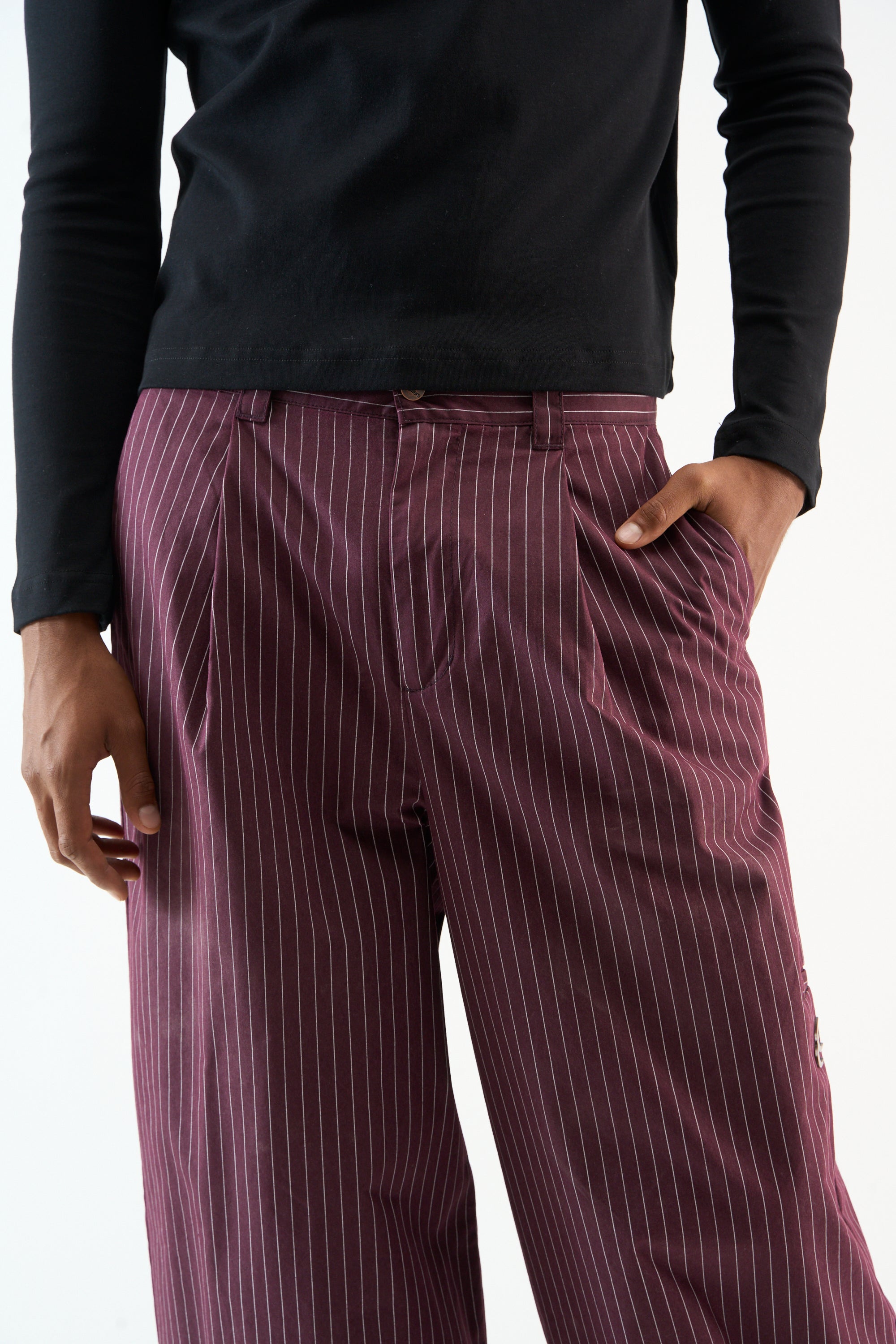 Pinstripe Burgundy Pants – Scuffers
