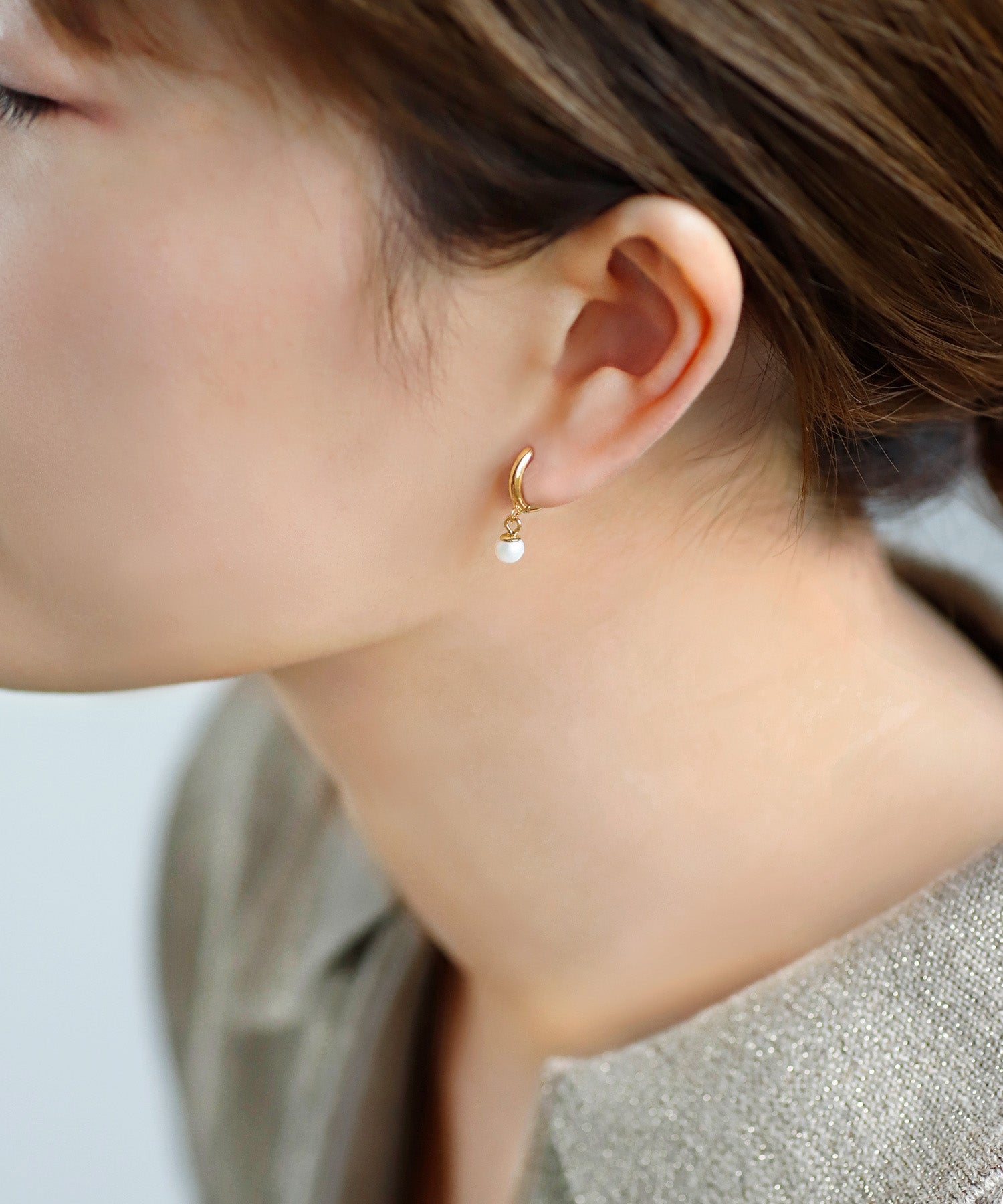 ANEMONE】パールフープピアス[silver925]｜アネモネ・シエナロゼ