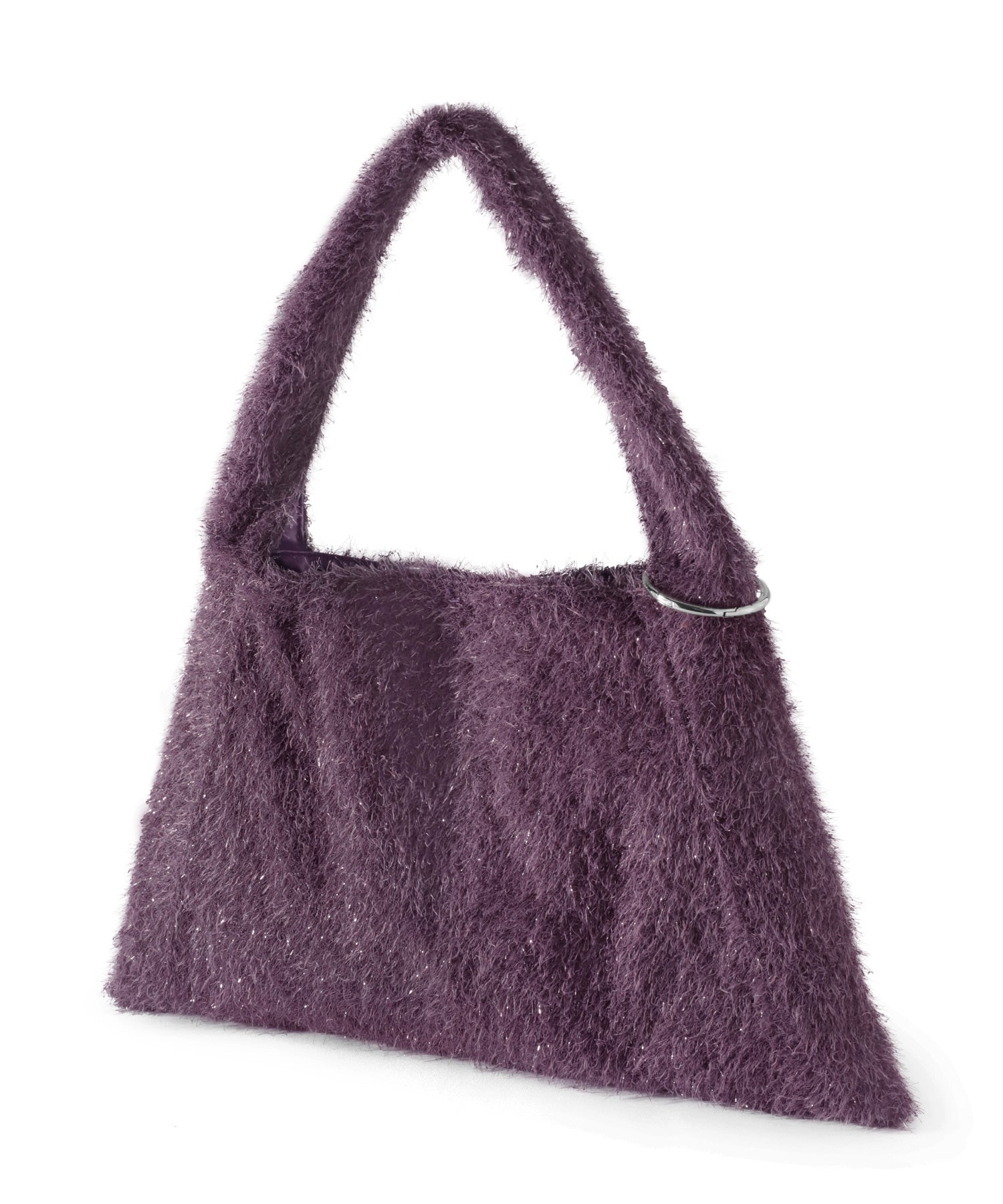 ANEMONE】シャギーラメ×レザー調リバーシブルバッグ｜アネモネ