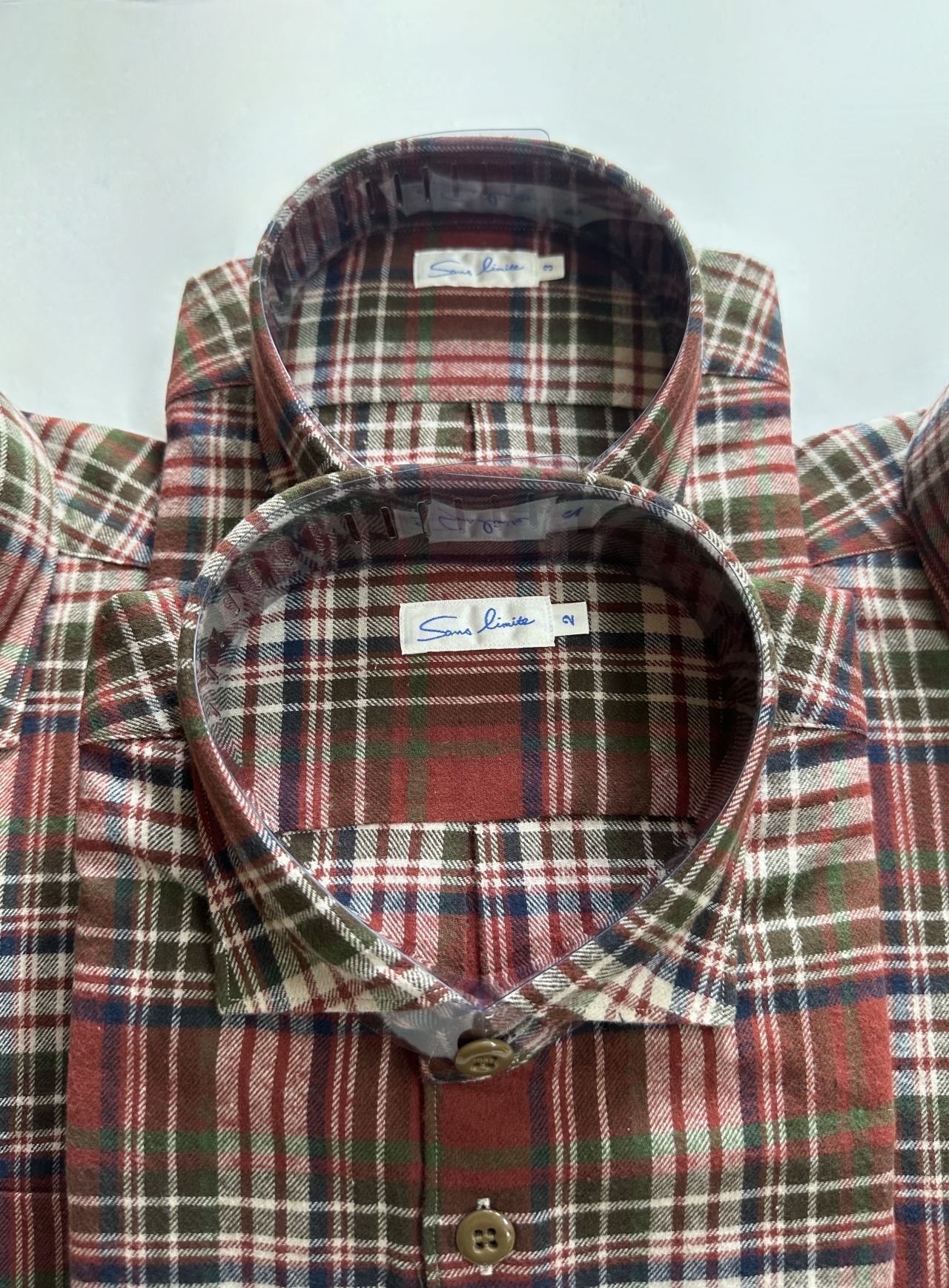 ボックスワイドスプレッド チェックネル (23aw) | Sans limite