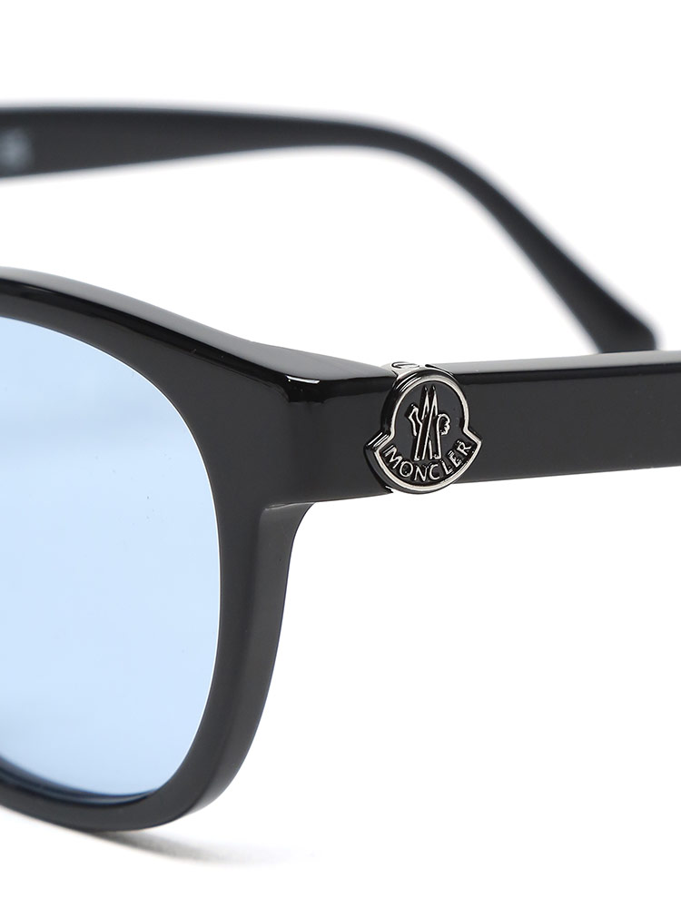MONCLER (モンクレール) ブラックフレーム ウェリントン ロゴ ブルー
