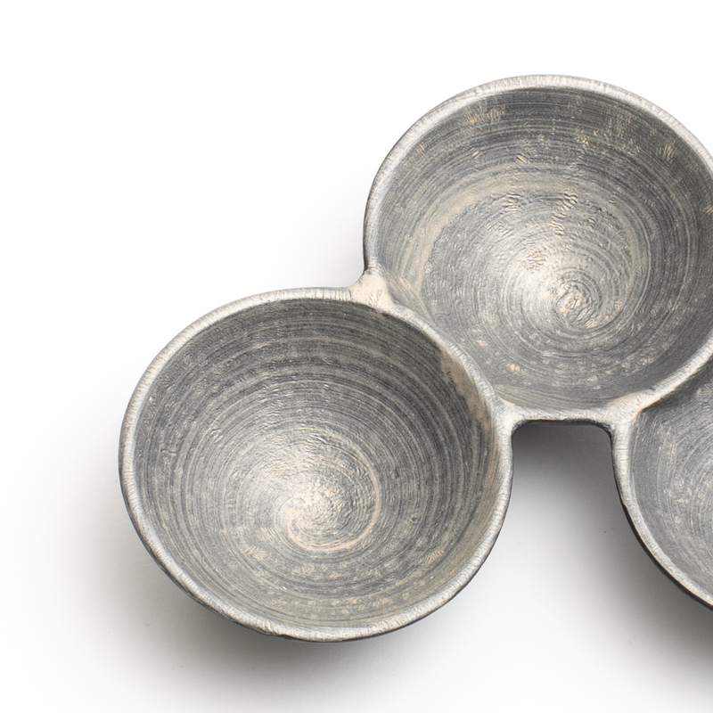 崇雪（shusetsu） 三連豆皿（シルバー） – 豆皿・小皿／皿・プレート