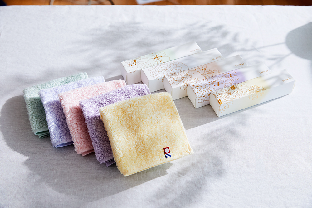 sara-la「咲-saki-」ガーゼパイルハンカチ 3枚ギフトBOX 綿100