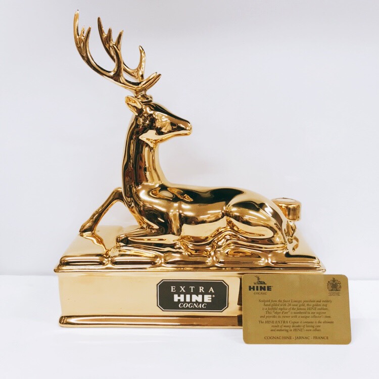 HINE EXTRA COGNAC リモージュ陶器 24CT 金鹿ボトルの買取実績 | 買取