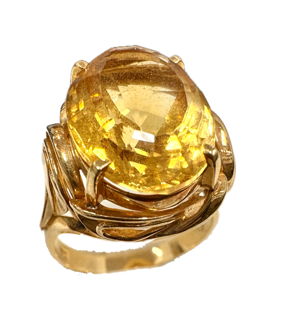 指輪 リング アクセサリー 金 K18 18金 宝石 シトリンの買取実績