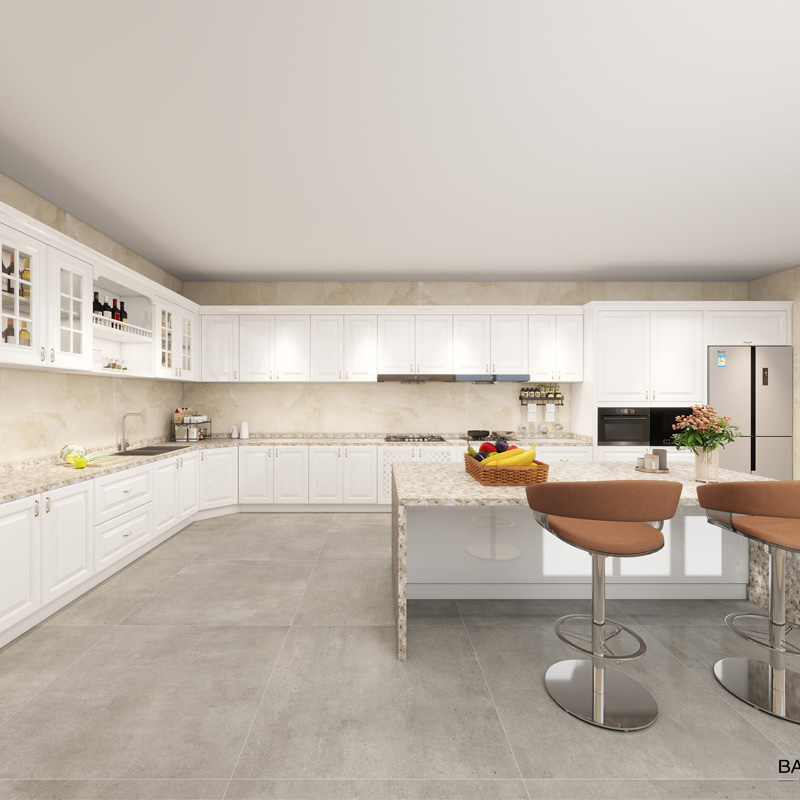 キッチン フラットパック ホワイト ハイグロス 完成品家具 ラッカー