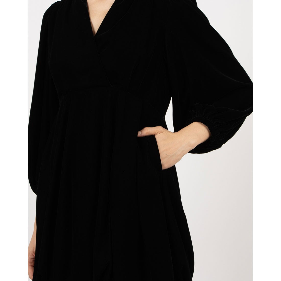 クラネ CLANE VELOR BALLOON MINI ONEPIECE （BLACK） - ファッション