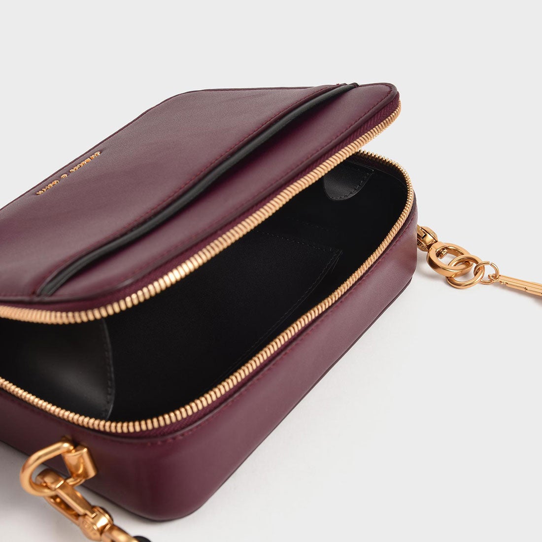 CHARLES & KEITH ダブルジップ クロスボディバッグ （Purple） -靴