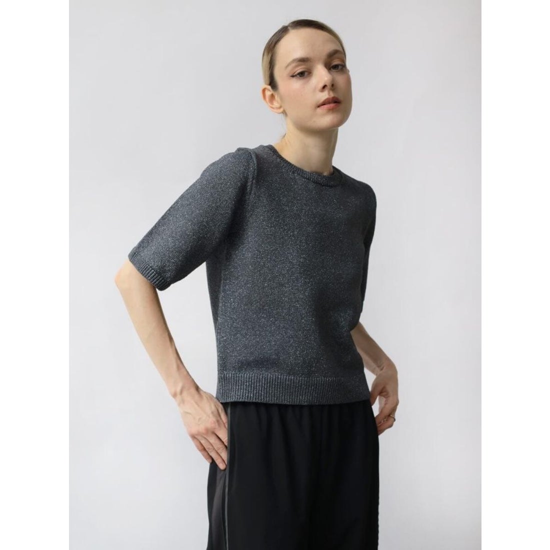 アーガ Aga made in KOFU ハーフスリーブラメニットPO