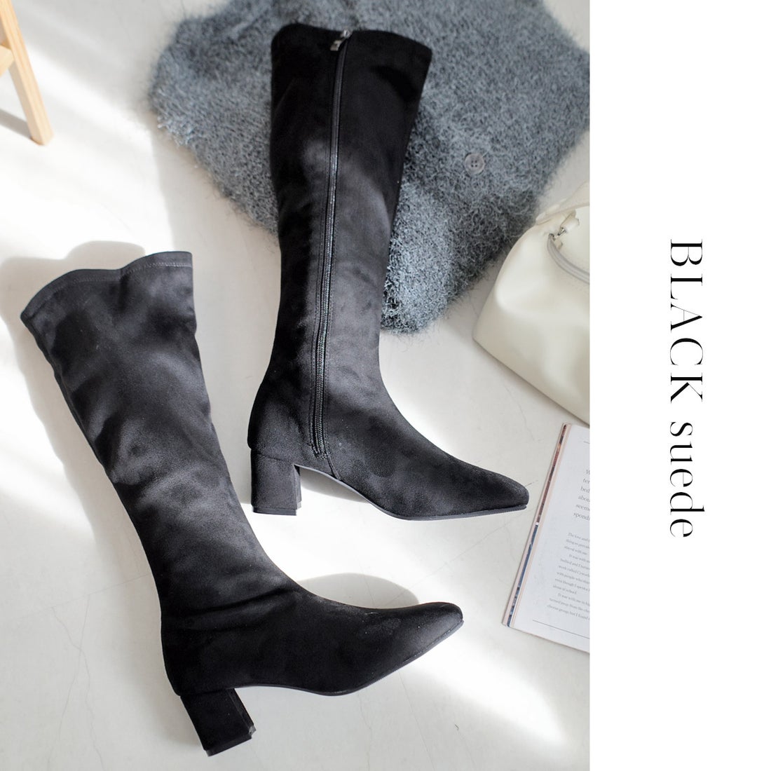 AmiAmi [アミアミ]太ヒールストレッチロングブーツ レディース MJ4213